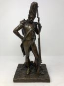 A fine quality Victorian bronze figure of a Napoleonic Grenadier,