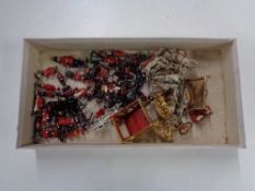 A box of twentieth century hand painted lead figures - Queens coach and guards