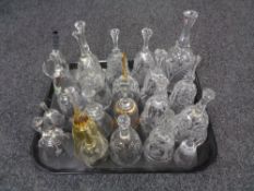 A tray of glass bells