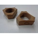 Two triangular shaped napkin rings