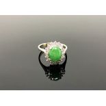 An 18ct Jade and diamond ring