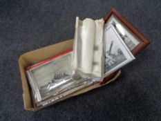 A box of WW I black and white photographs, military interest,