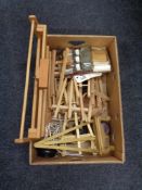 A box of miniature easels,