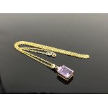A 14ct gold amethyst pendant on chain
