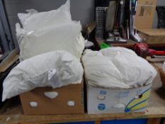 A box of duvet and four pillows
