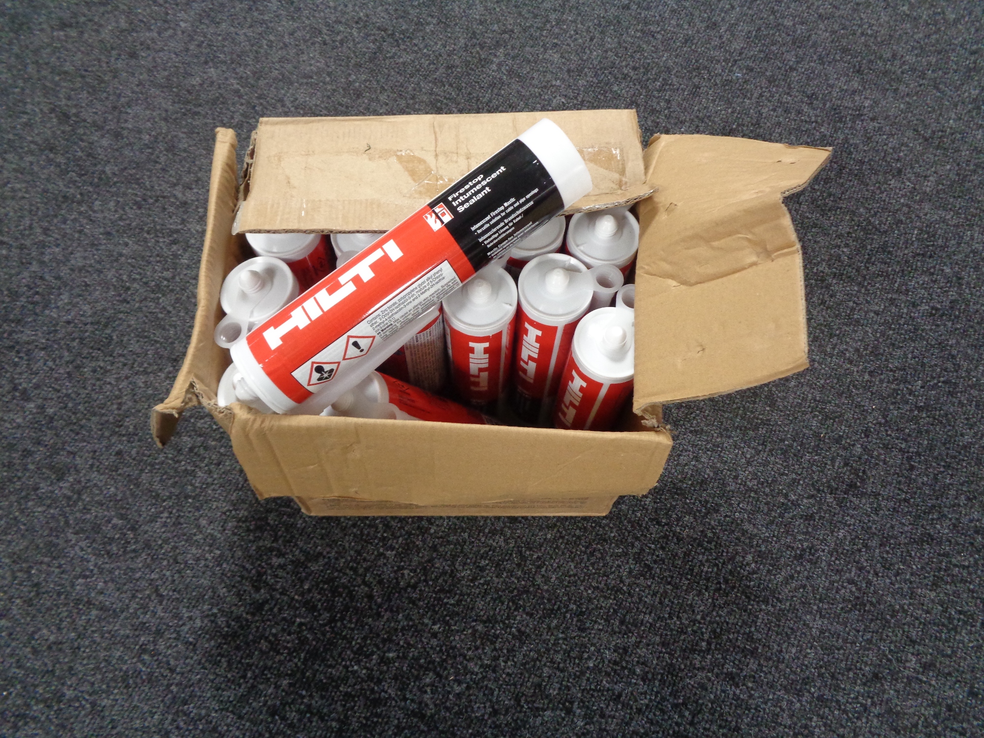 A box of Hilti Fire stop sealant