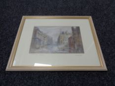 Keith Proctor : Grainger Street, Newcastle upon Tyne, pastel drawing, signed in pencil, dated 1990,