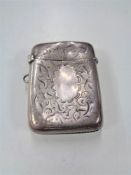 A silver vesta case