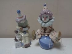 Two Lladro figures - clowns