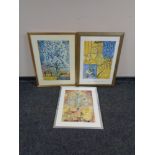 A framed Matis print together with two other contemporary prints