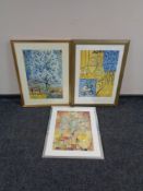 A framed Matis print together with two other contemporary prints