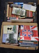 Five boxes of holdalls, books, typewriter, glass bowl, china,