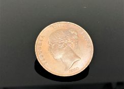 An 1854 one penny, some original toning, .