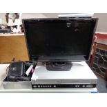 A Philips dvd vcr recorder together with a Toshiba 19 inch lcd tv dvd combi,