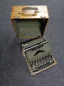 A vintage Hermes 2000 typewriter in case