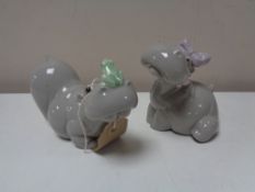 Two Nao figures - Hippopotamus