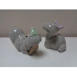 Two Nao figures - Hippopotamus