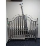 A metal 5' bed frame