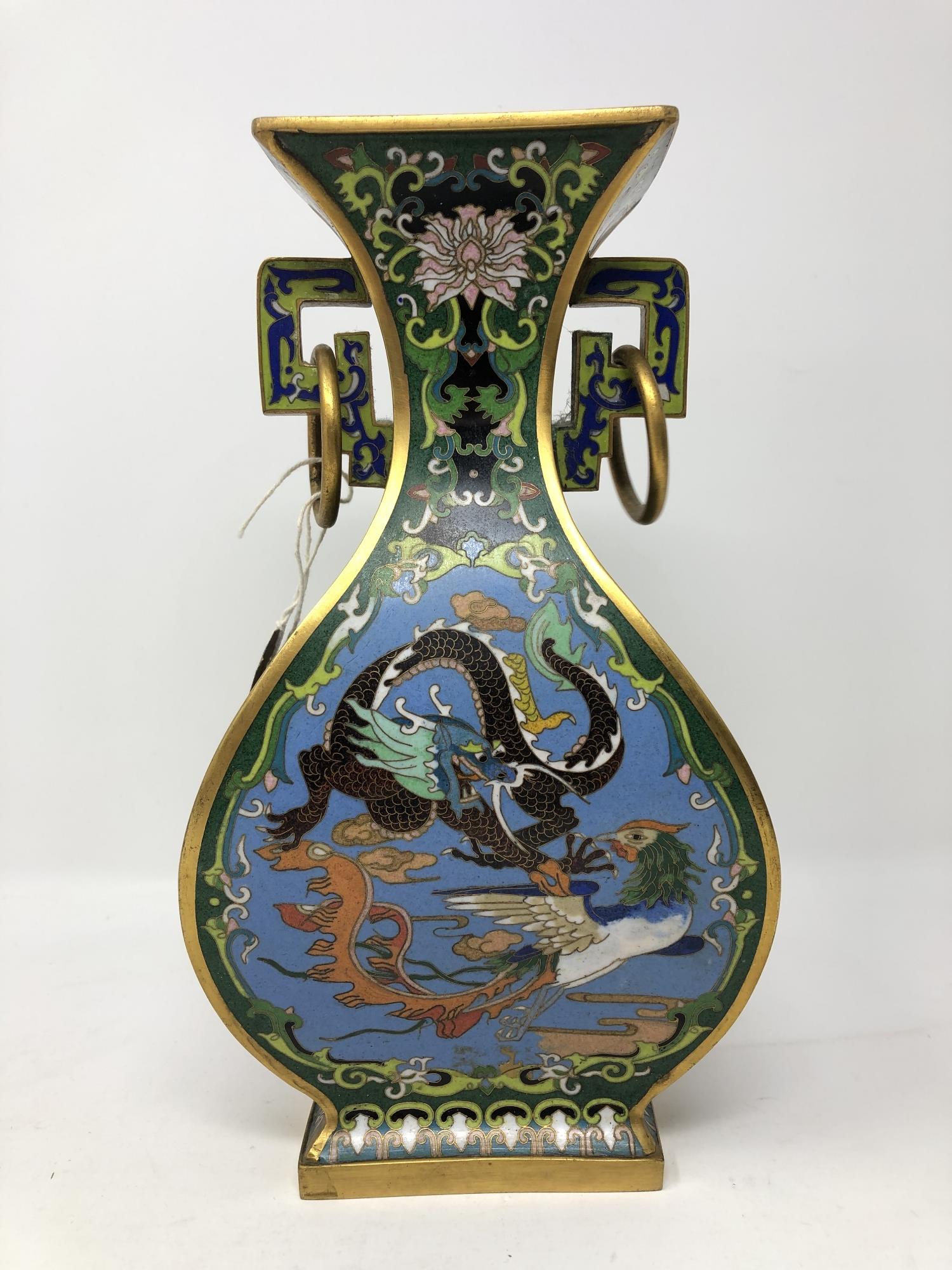 A Chinese cloisonne vase, height 26.5 cm.