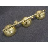 A set of brass snooker table lights CONDITION REPORT: Length 125 cm,