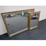 A gilt framed bevelled mirror together with a further gilt framed mirror