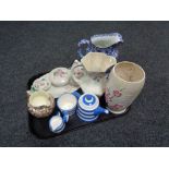 A tray of Maling and Ringtons china, chintz water jug, Brown chintz set,