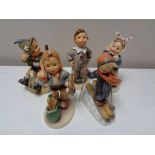 Five Goebel figures - Skier,