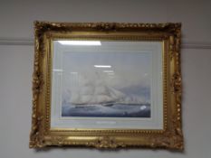 A William Higgins print - The Barque in decorative gilt frame