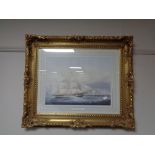 A William Higgins print - The Barque in decorative gilt frame