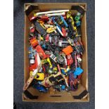 A box of mid century and later die cast vehicles,