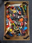 A box of mid century and later die cast vehicles,