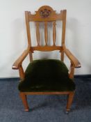 An Edwardian mahogany armchair