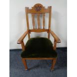 An Edwardian mahogany armchair