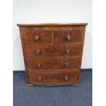 A Victorian mahogany bow fronted five drawer chest
