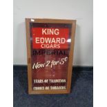 A display cabinet with oak frame - King Edward's Cigars CONDITION REPORT: 40.
