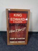 A display cabinet with oak frame - King Edward's Cigars CONDITION REPORT: 40.