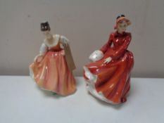 Two Royal Doulton figures - Louise HN 3207 & Faire Lady (Coral PInk) HN 2835