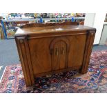 A 1930's walnut cocktail sideboard