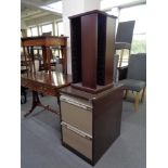 A two drawer metal filing cabinet