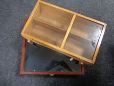 Two mid century counter topped display cabinets