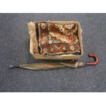 A box of fringed eastern rug,