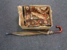 A box of fringed eastern rug,