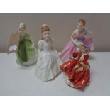 Four Royal Doulton figures - Fair Maiden HN 2211, Top O' The Hill HN 3734,