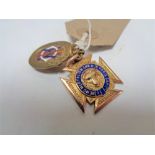 A 9ct gold ROAB medal together with one other.