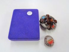 Two Agate brooches
