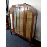 A mahogany Art Deco display cabinet 104 cm x 128 cm x 31 cm