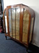 A mahogany Art Deco display cabinet 104 cm x 128 cm x 31 cm