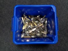 A box of flat ware