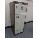 A Triumph four drawer metal filing cabinet