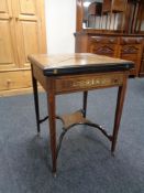 A Victorian inlaid rosewood envelope card table